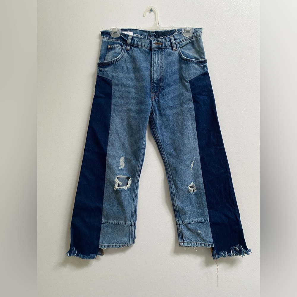 Zara Duotone Wide Leg Jeans US 2 - Picture 1 of 5